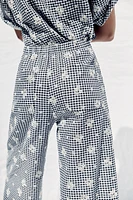 PANTALON JUPE-CULOTTE VICHY BRODÉ