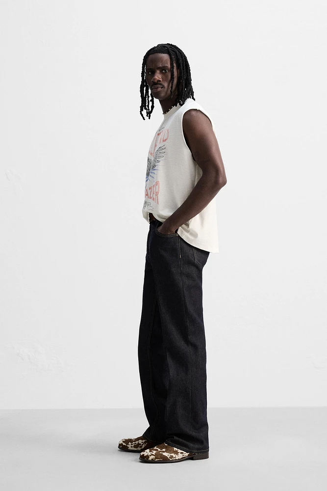 T-SHIRT DÉLAVÉ TANK À IMPRIMÉS