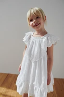 SWISS DOT DRESS WITH EMBROIDERY