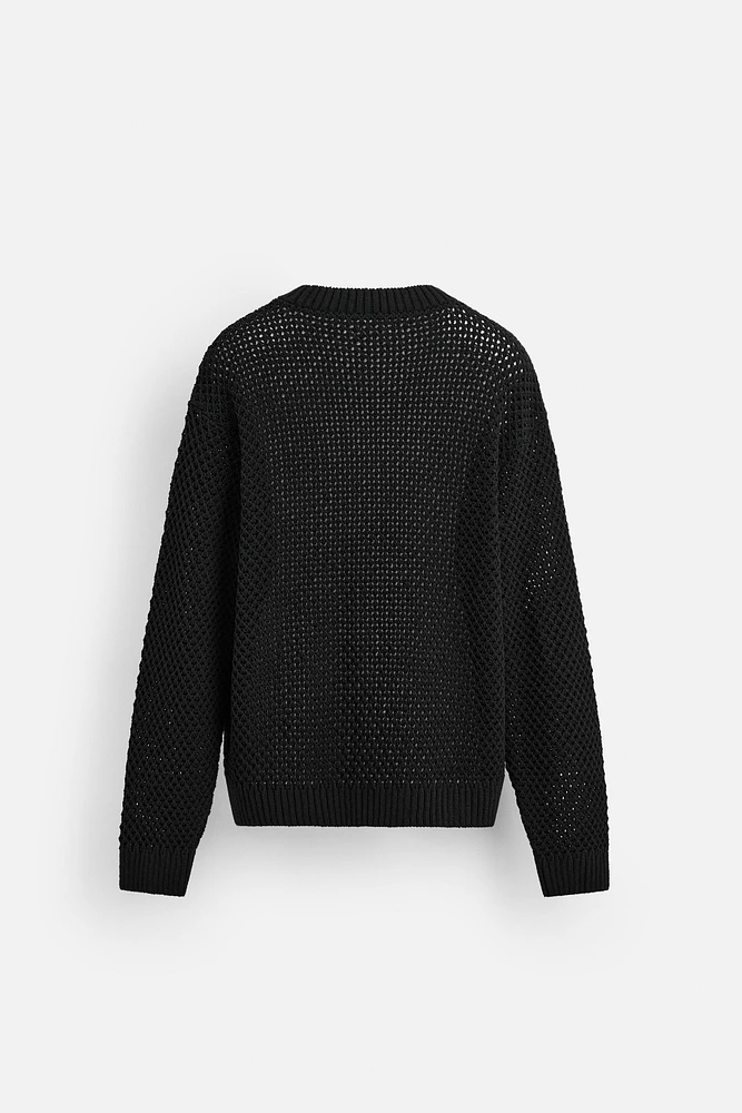 STRUCTURED OPENWORK SWEATER