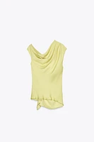 ASYMMETRIC SATIN EFFECT TOP