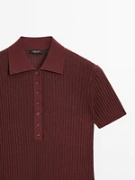 Pull polo en maille de coton