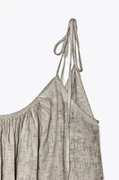 100% LINEN STRAPPY DRESS ZW COLLECTION