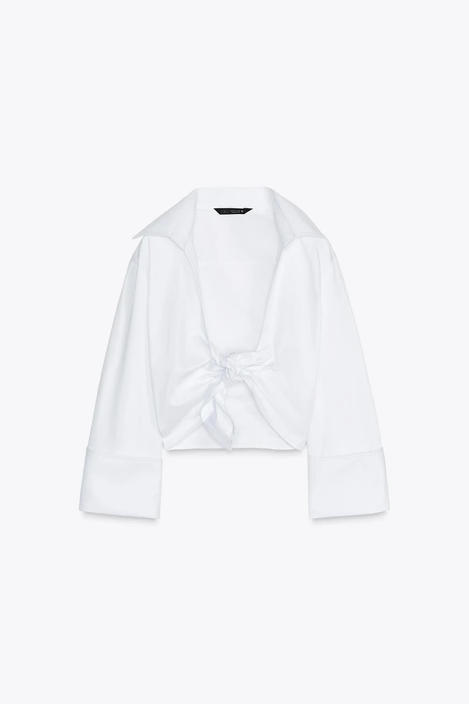 KNOTTED GABARDINE SHIRT