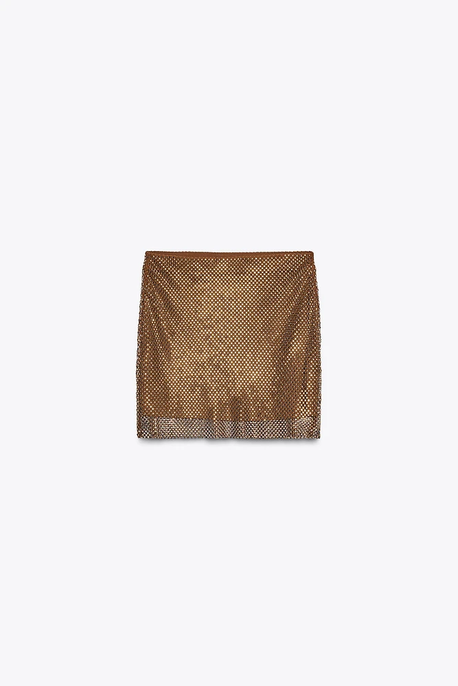 RHINESTONE MINI SKIRT