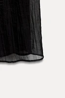 WRINKLED EFFECT MIDI SKIRT
