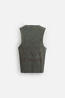 T-SHIRT TANK EN MAILLE À IMPRIMÉ DÉLAVÉ