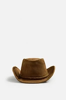 CHAPEAU EN CUIR DAIM
