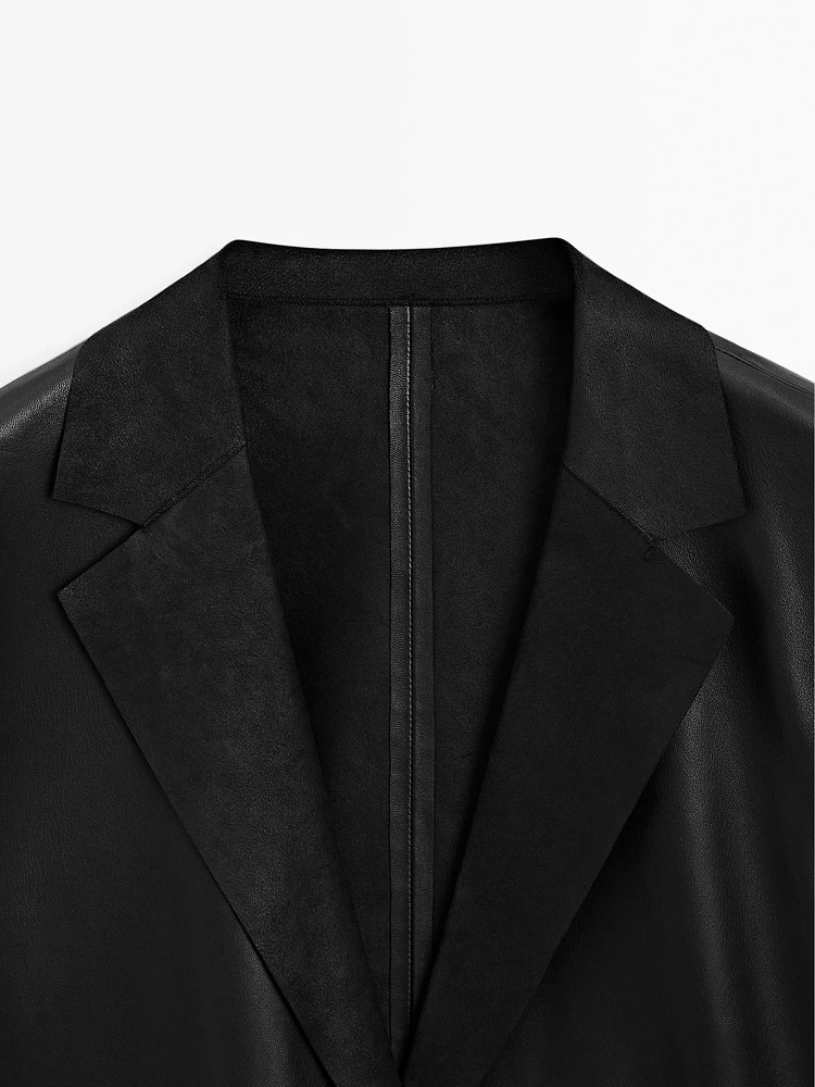 Flowing nappa leather blazer