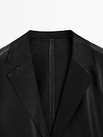 Flowing nappa leather blazer