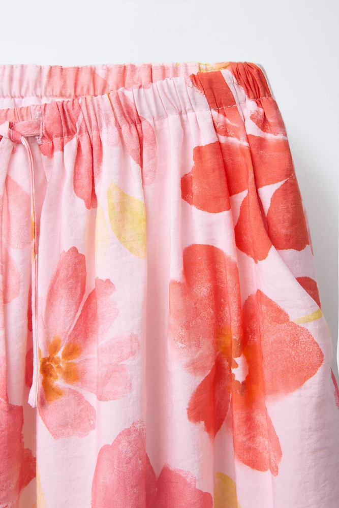 JUPE MIDI IMPRIMÉE FLEURS