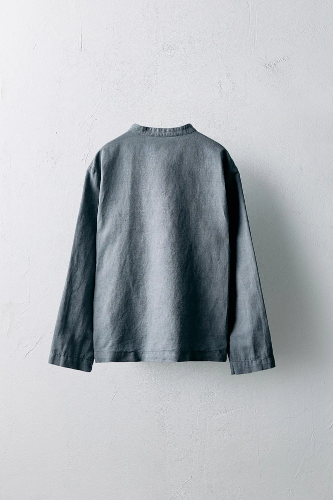 AGES 6-10/ LIMITED EDITION LINEN PLEATED SHIRT