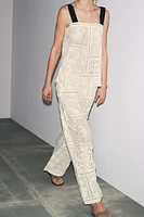ZW COLLECTION PATCHWORK EMBROIDERED PANTS