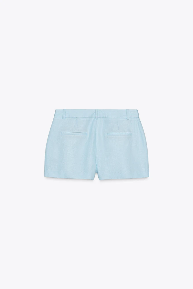 BERMUDA TAILLE MOYENNE AVEC LIN