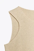SLEEVELESS LINEN T-SHIRT