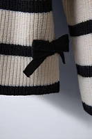 STRIPED KNIT SWEATER WITH BOWS