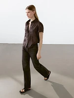 100% linen short sleeve shirt