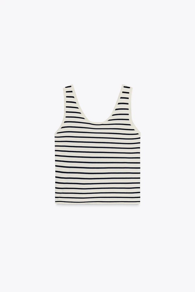 TOP EN MAILLE À RAYURES