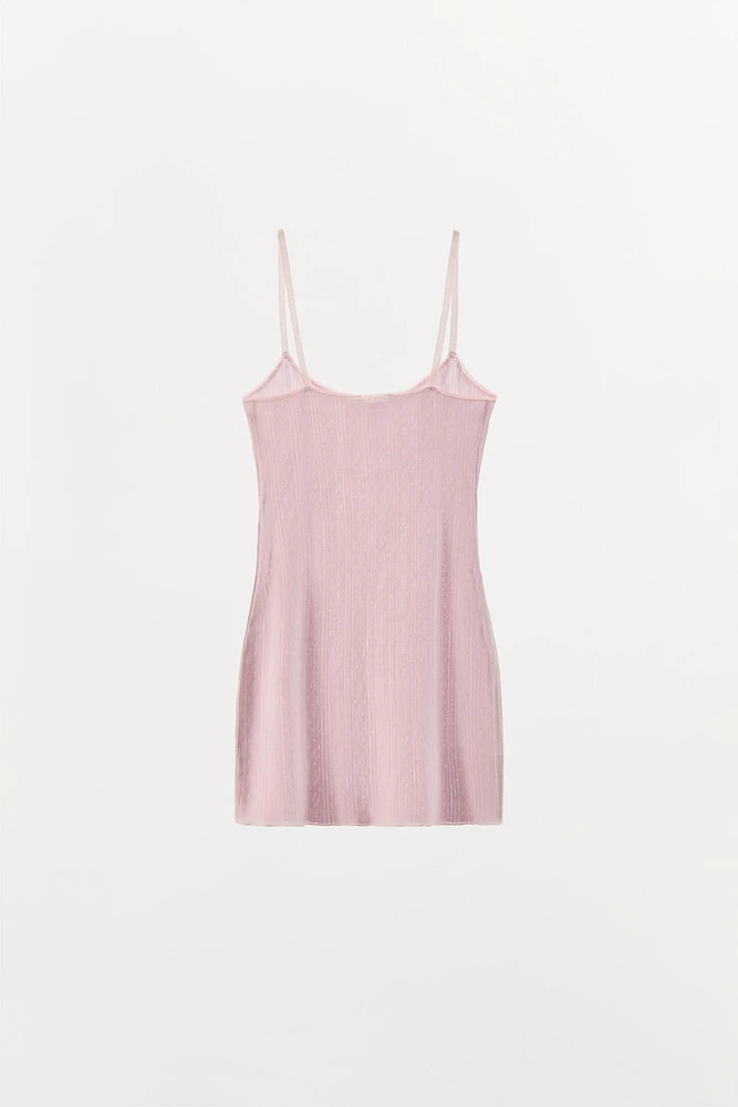 FLORAL POINTELLE DRESS