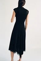 RUCHED TULLE DRESS
