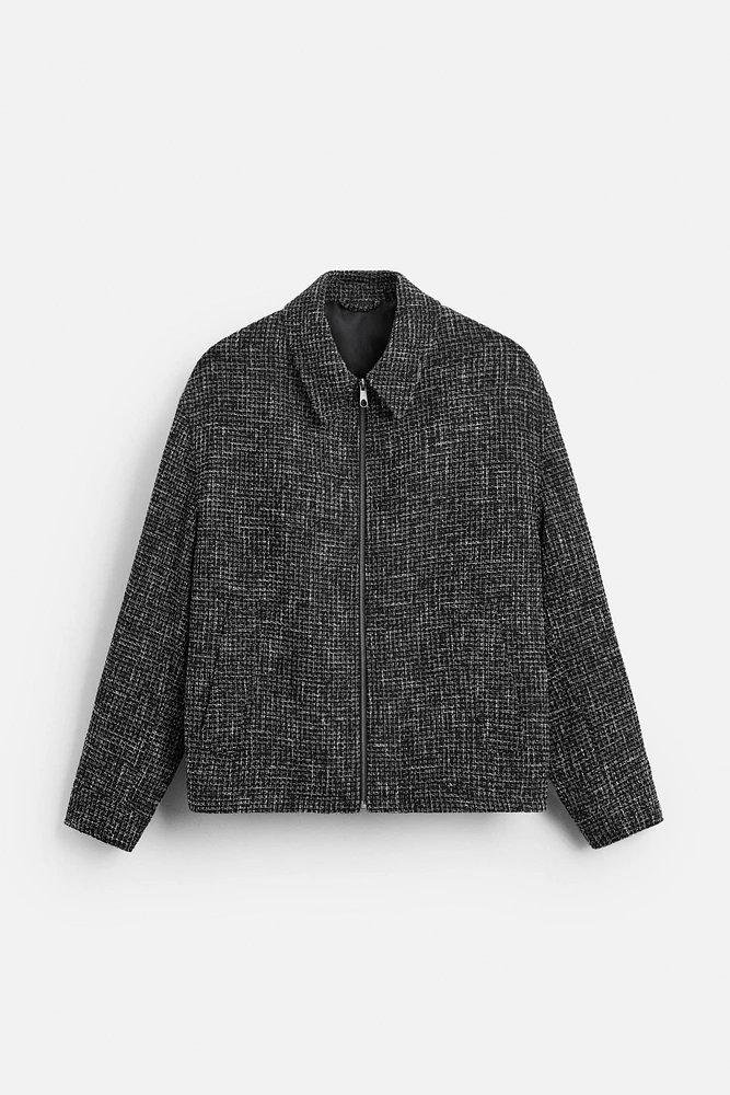 STRUCTURED ZIP OVERSHIRT