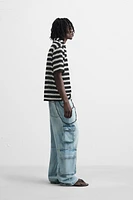 STRIPED KNIT POLO SHIRT