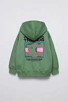 HEADPHONE PRINT HOODIE SWEATSHIRT