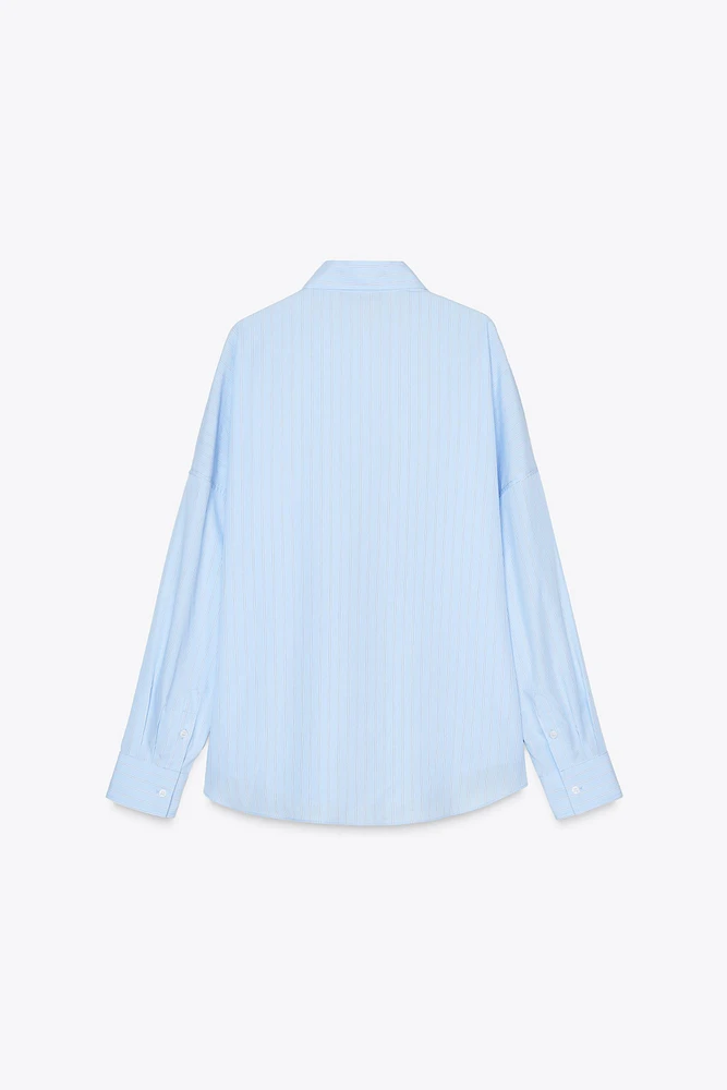 CHEMISE OVERSIZE POPELINE RAYÉE