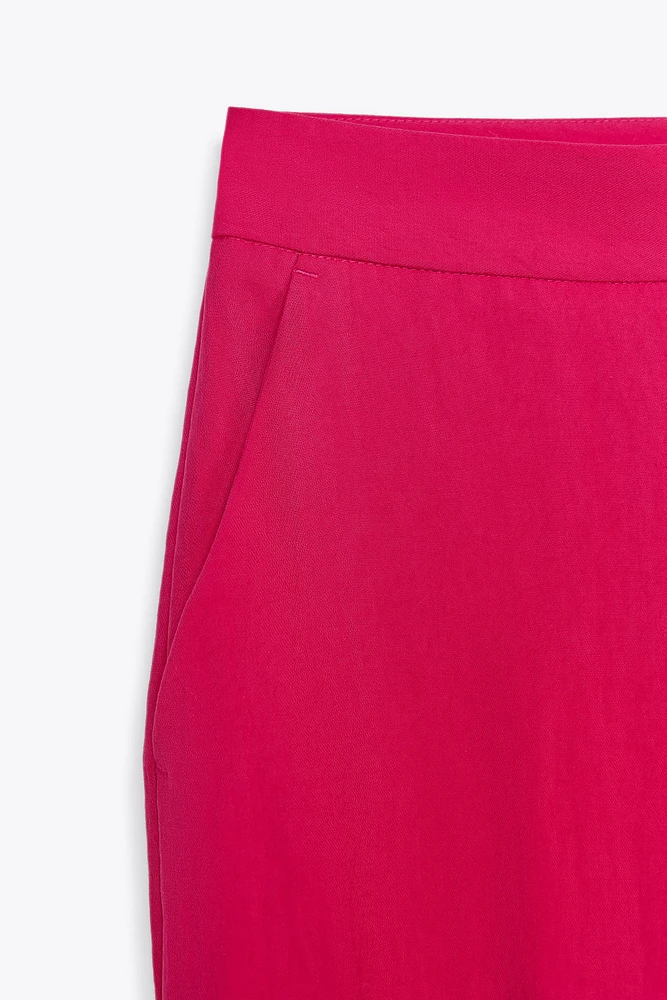 PANTALON DROIT EFFET PLISSÉ