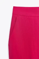 PANTALON DROIT EFFET PLISSÉ