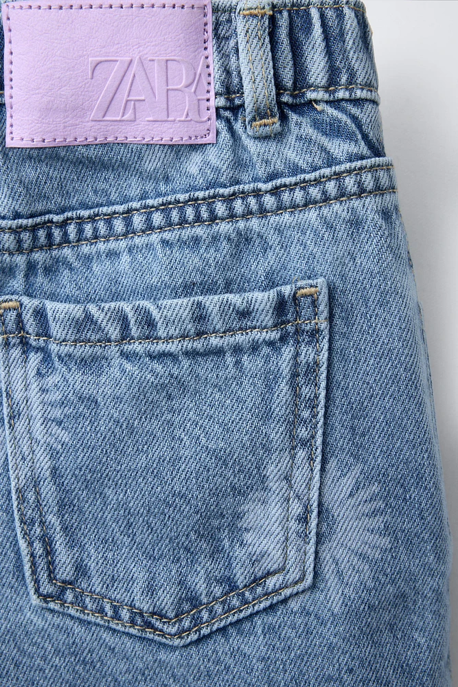 FLORAL PRINT DENIM SHORTS