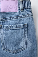 FLORAL PRINT DENIM SHORTS