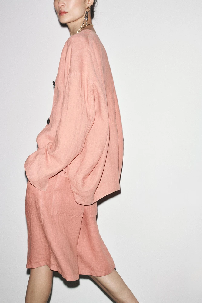 100% LINEN BOMBER JACKET ZW COLLECTION