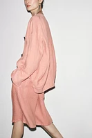 100% LINEN BOMBER JACKET ZW COLLECTION