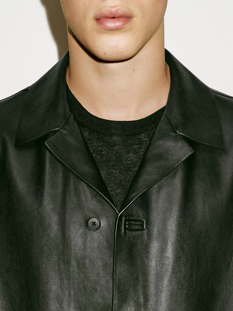 Veste légère courte en cuir nappa - Limited Edition
