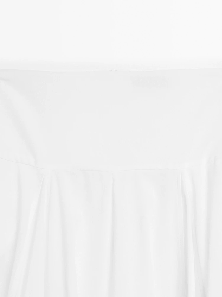 Jupe midi empiècement 100 % coton