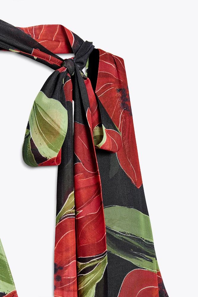 ROBE FOULARD TULLE IMPRIMÉ
