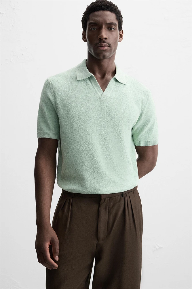 POLO EN MAILLE TEXTURÉE