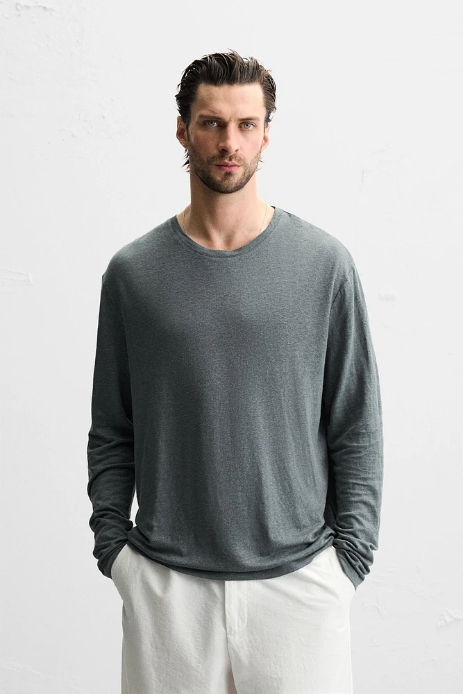 LINEN BLEND T-SHIRT