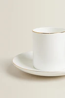 RIMMED BONE CHINA COFFEE CUP AND SAUCER