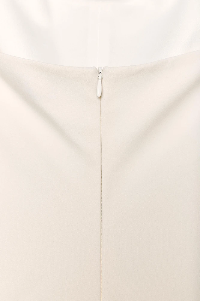 ROBE COMBINAISON HALTER VOLANTS RAYURES