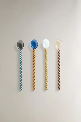 LOT CUILLÈRES VERRE SPIRALE (LOT DE 4)