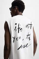 T-SHIRT DÉBARDEUR RELAXED FIT INSCRIPTIONS