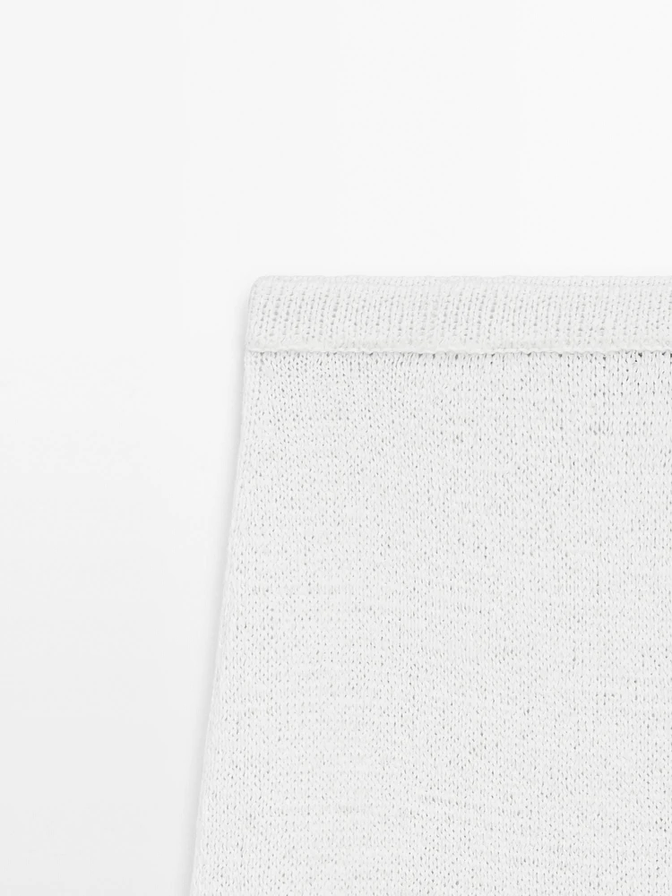 Jupe midi en maille de coton mélangé