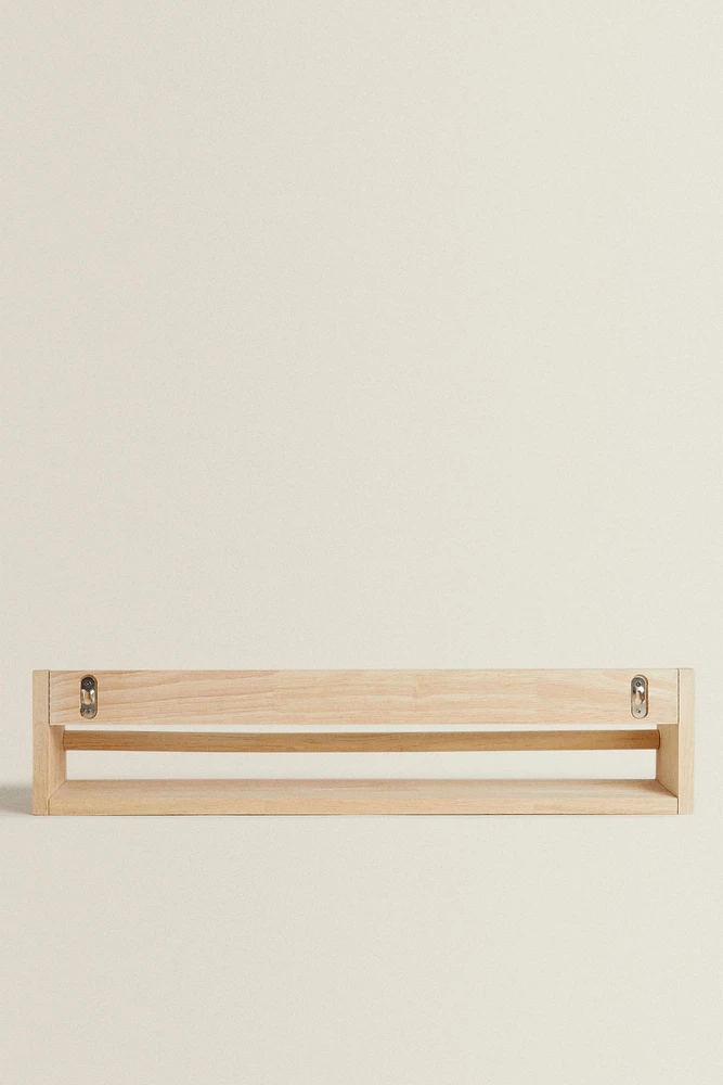 CHILDREN’S WOODEN SHELF WITH FRONT BAR
