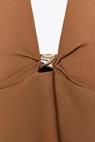 TOP HALTER PÉPLUM