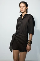 ZW COLLECTION 100% LINEN SHORT SKIRT