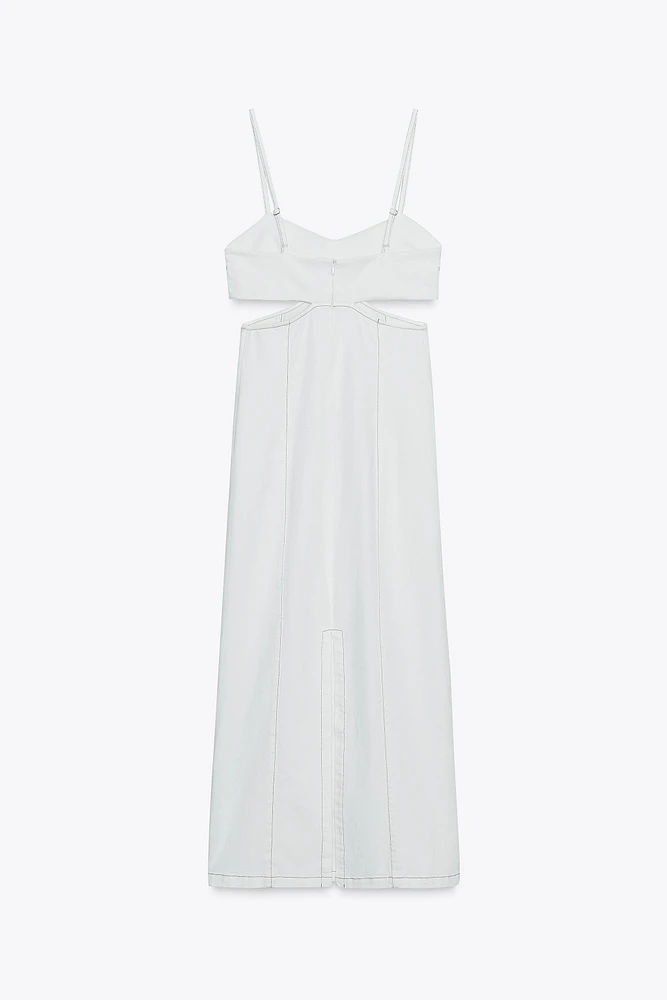 ROBE MIDI EN DENIM AJOURÉE Z1975