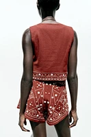 EMBROIDERED MIRROR VEST