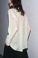 CHEMISE EN LIN 100 % À COL CROISÉ